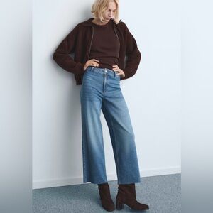 MANGO Catherine Culotte High-Rise Jeans Medium Blue